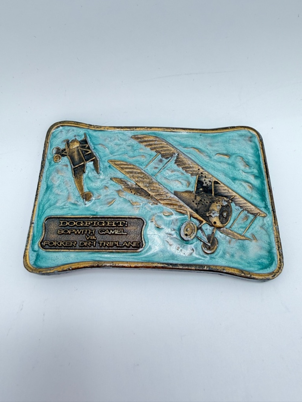 Vintage Brass Airplane Dogfight
Battle Belt Buckle